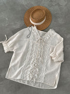 Antique Lace Sheer Volume Blouse — BL1130