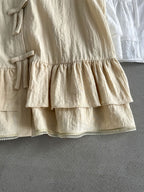 Delicate Ribbon Frill Sleeveless Blouse — BL1133