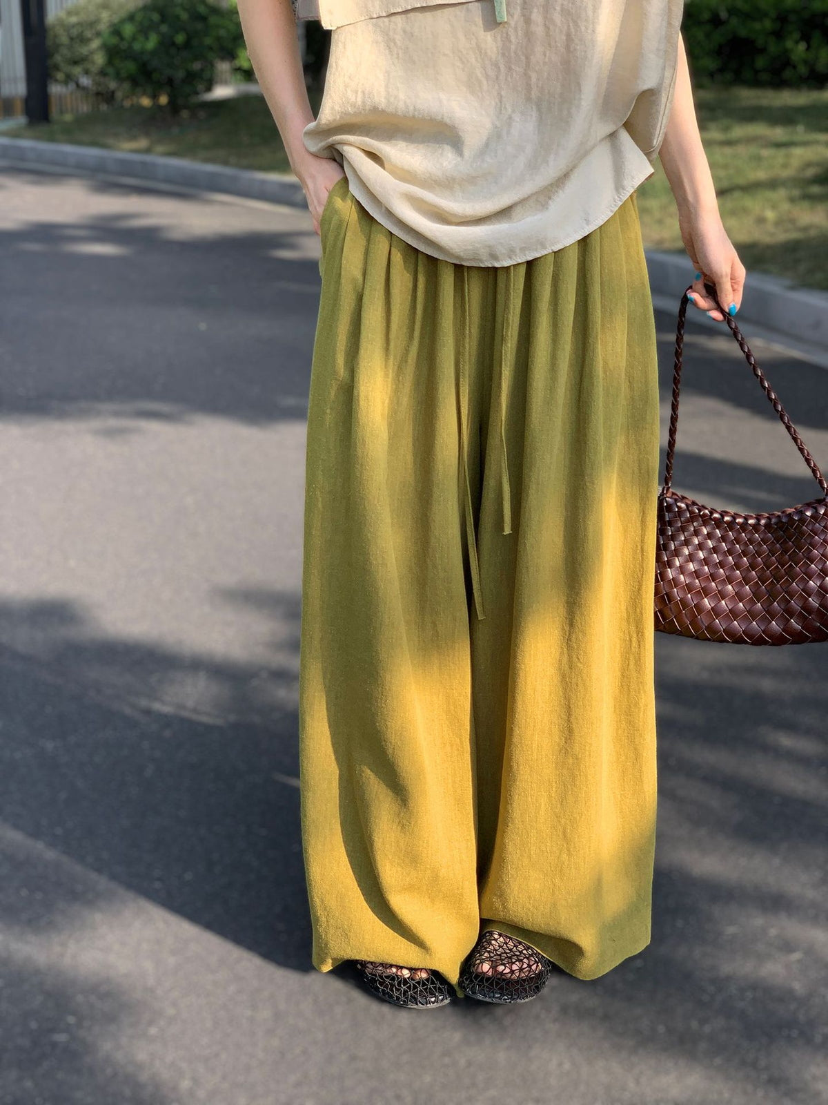 Ramie Fluid Wide Pants — BL1134