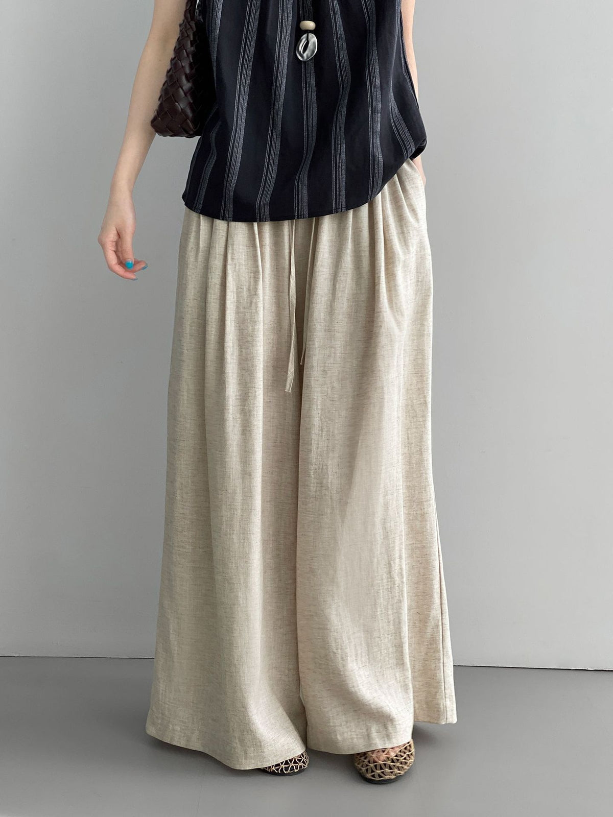 Ramie Fluid Wide Pants — BL1134