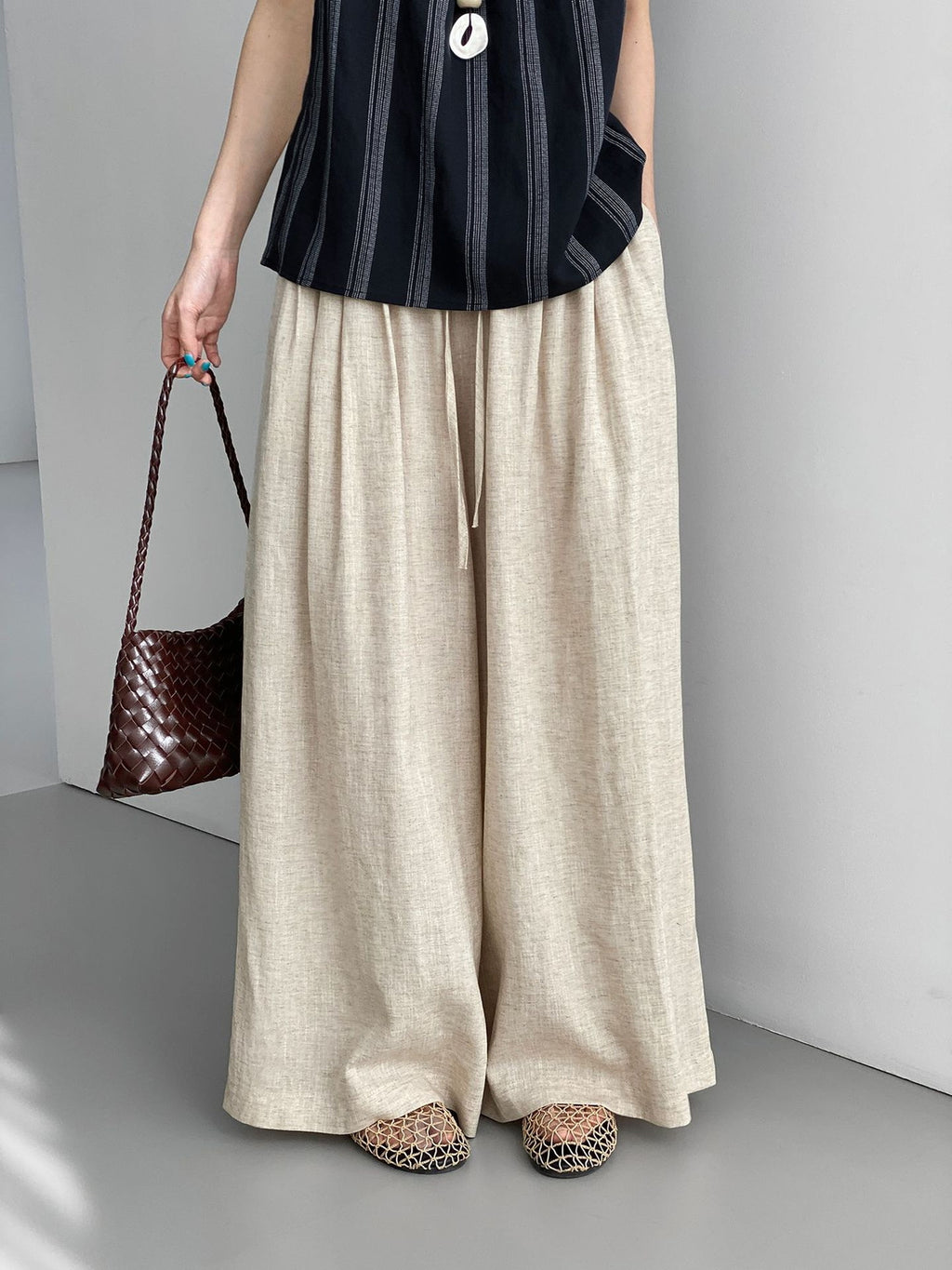Ramie Fluid Wide Pants — BL1134