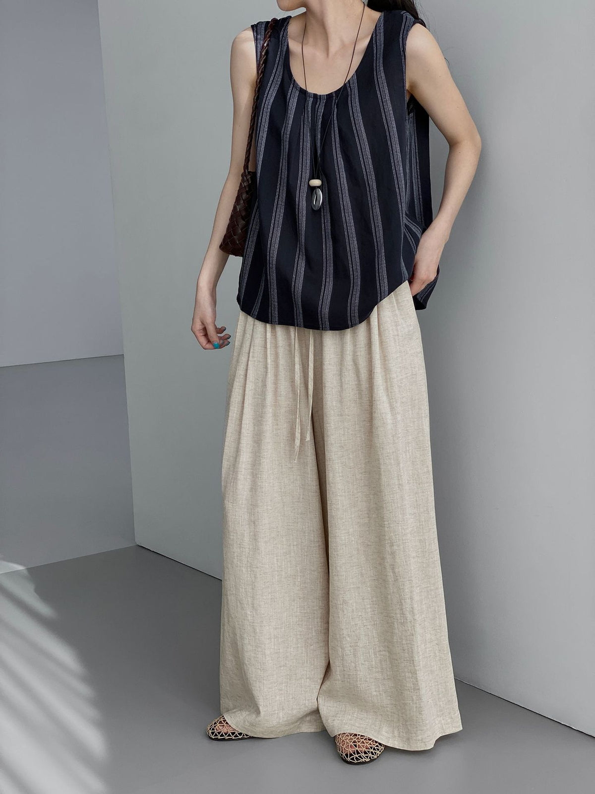 Ramie Fluid Wide Pants — BL1134