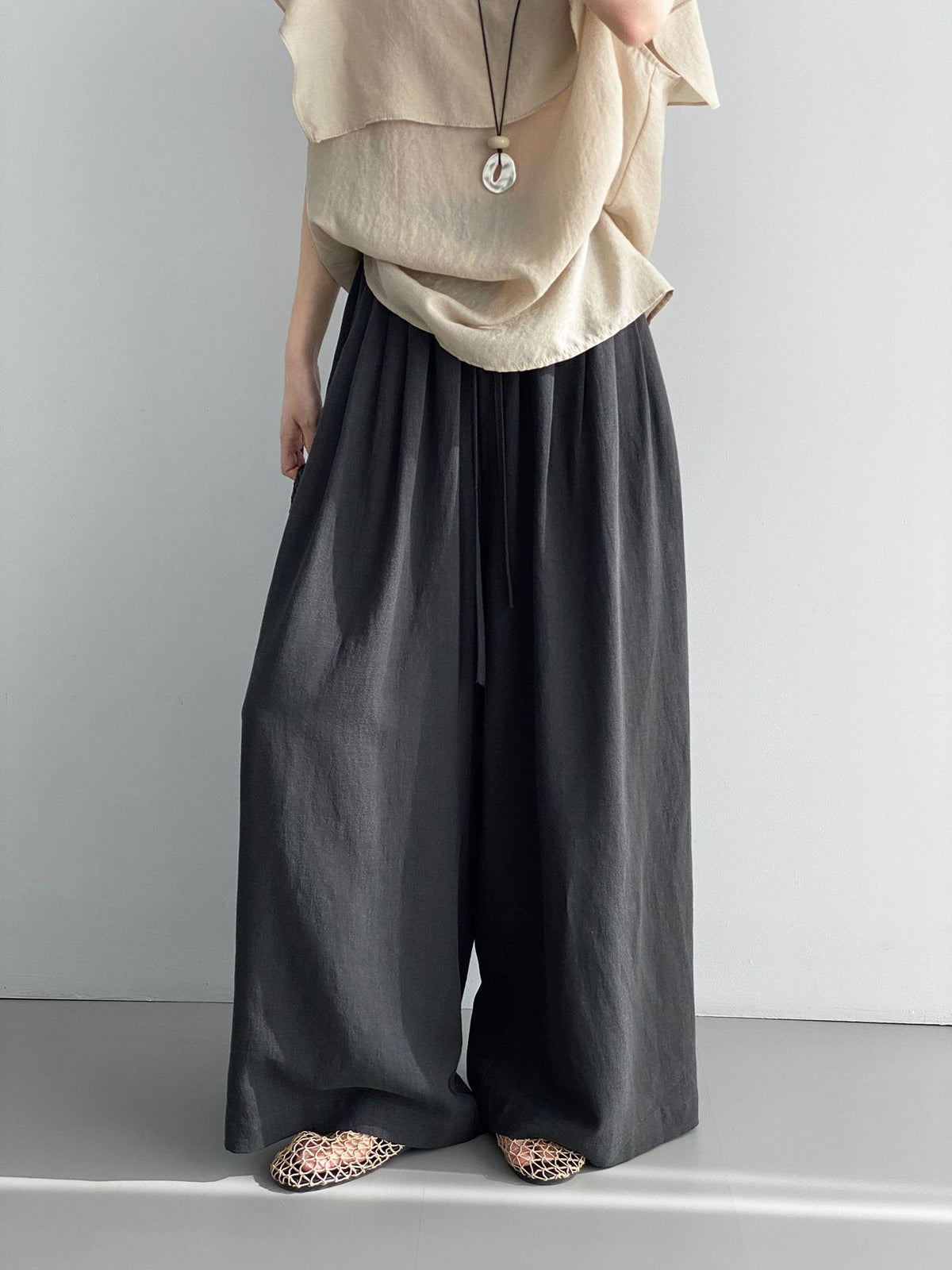 Ramie Fluid Wide Pants — BL1134