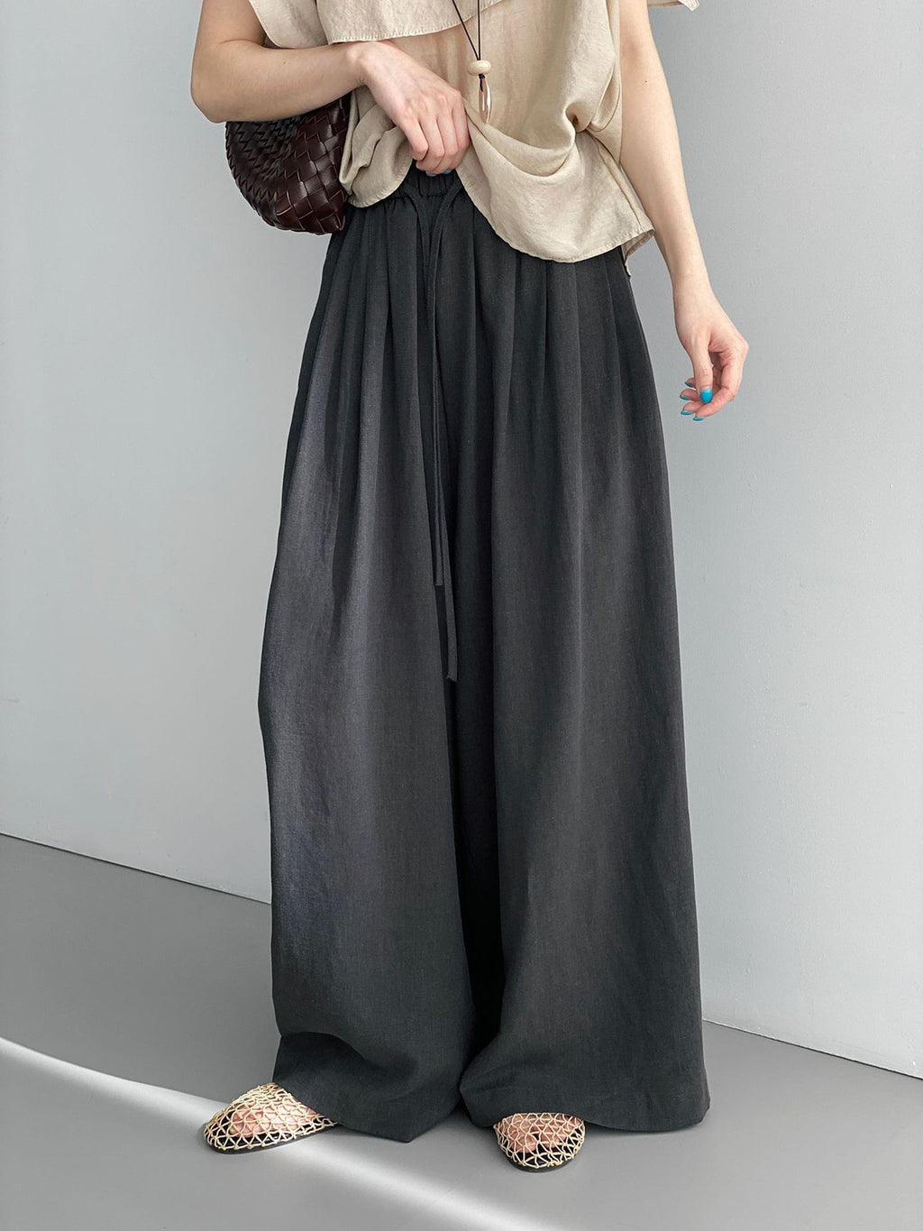Ramie Fluid Wide Pants — BL1134