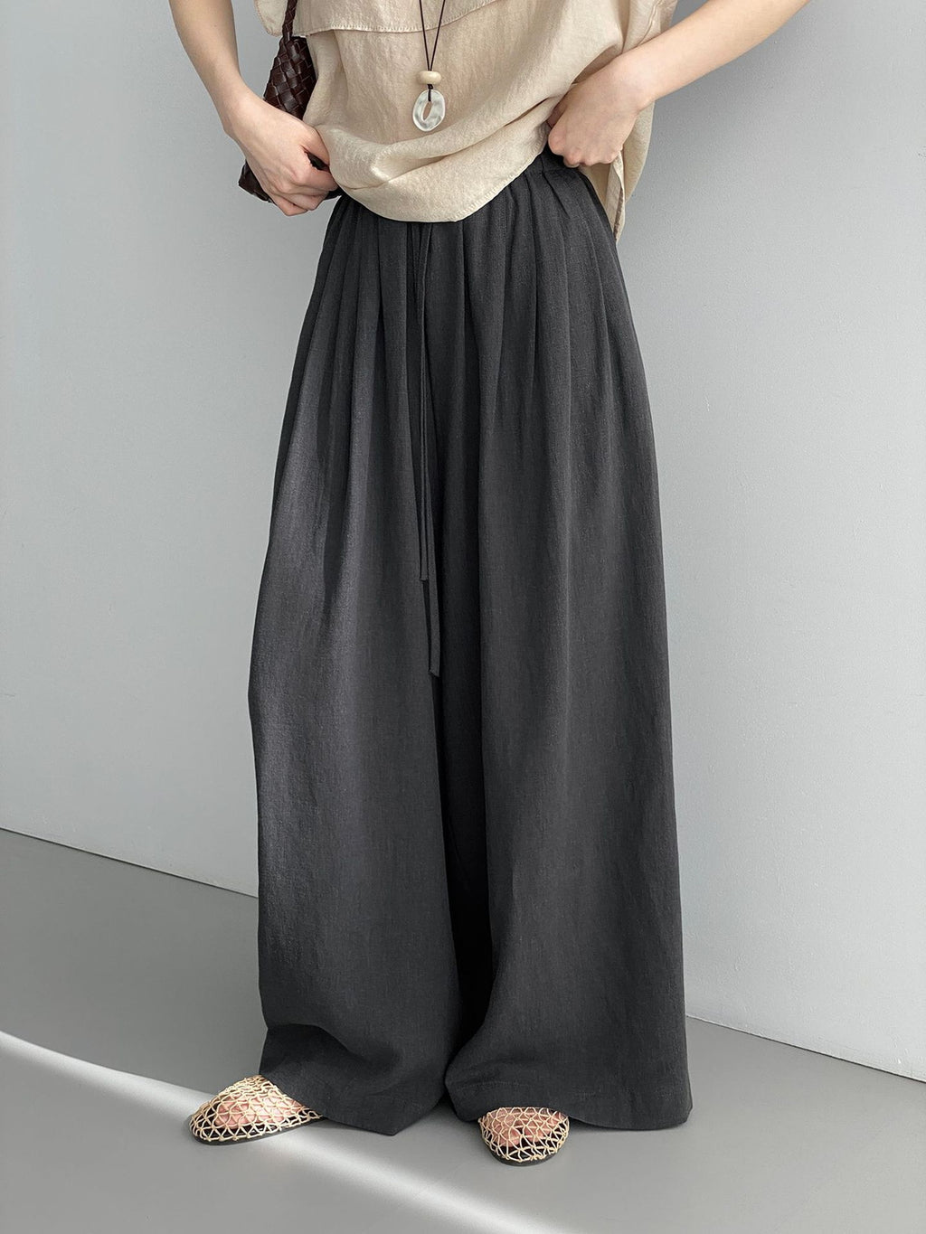 Ramie Fluid Wide Pants — BL1134