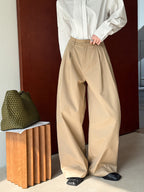 Deep Tucked Architecture Fluid Slacks — BL1141