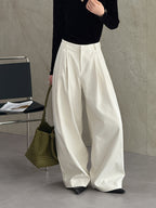 Deep Tucked Architecture Fluid Slacks — BL1141
