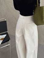 Deep Tucked Architecture Fluid Slacks — BL1141