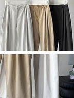 Deep Tucked Architecture Fluid Slacks — BL1141