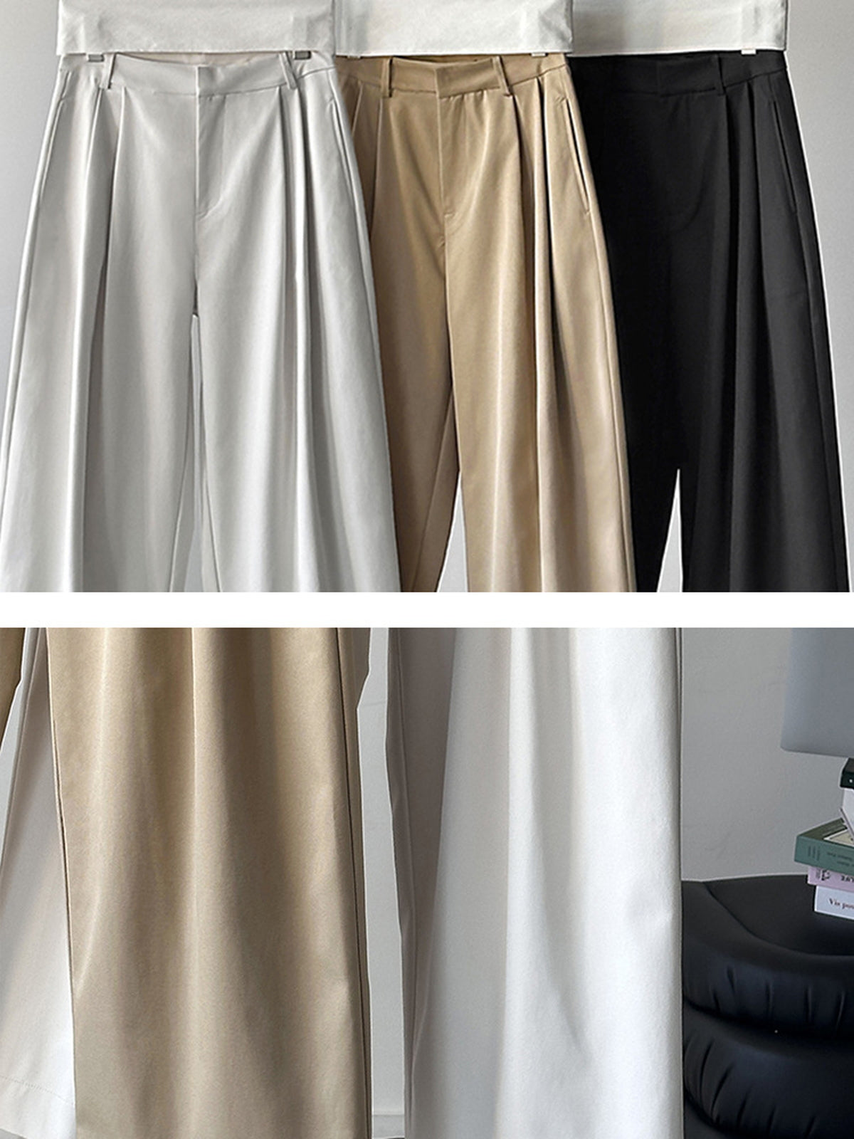 Deep Tucked Architecture Fluid Slacks — BL1141