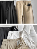 Deep Tucked Architecture Fluid Slacks — BL1141