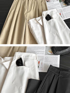 Deep Tucked Architecture Fluid Slacks — BL1141