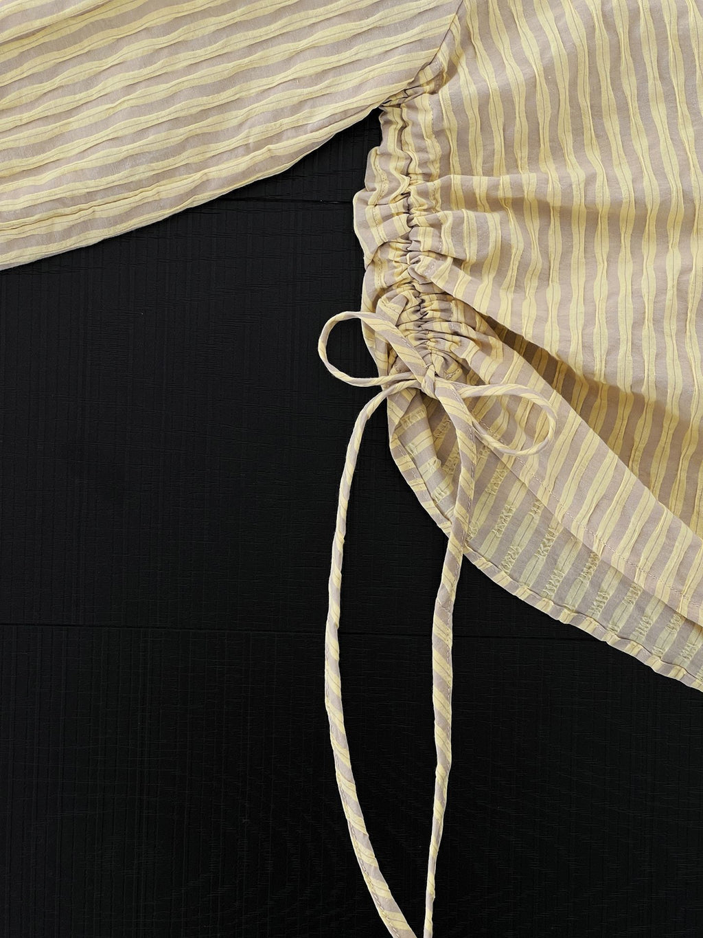 sheer stripe loop button fluid blouse — BL1142
