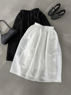 Sheer Check Textured Fluid Volume Skirt — BL1143