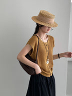 Open Mesh Buttoned Fluid Knit Vest — BL1146