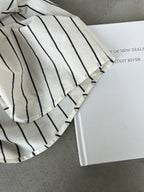 Gathered Neck Striped Fluid Blouse — BL1147